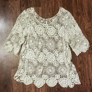 Cream Crocheted Top